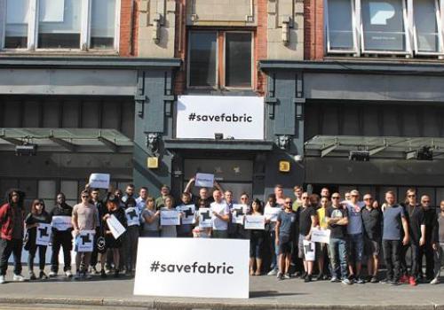 Save Fabric campaigners outside the famous nightclub after it was closed this summer.